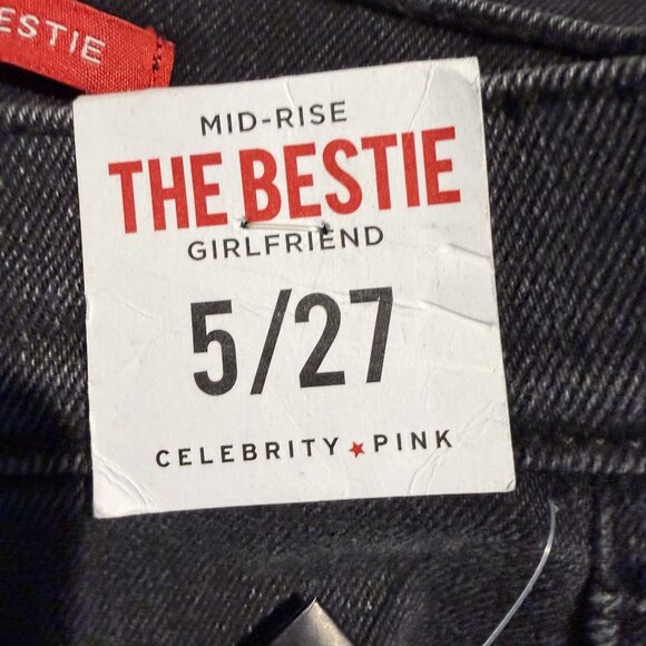 NWT Celebrity Pink The Bestie Mid-Rise Girlfriend Jeans 5/27 Sustainably Sourced - Picture 10 of 14
